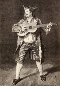 Un músico del siglo XVIII, según un dibujo de L. Scheurenberg, de 
